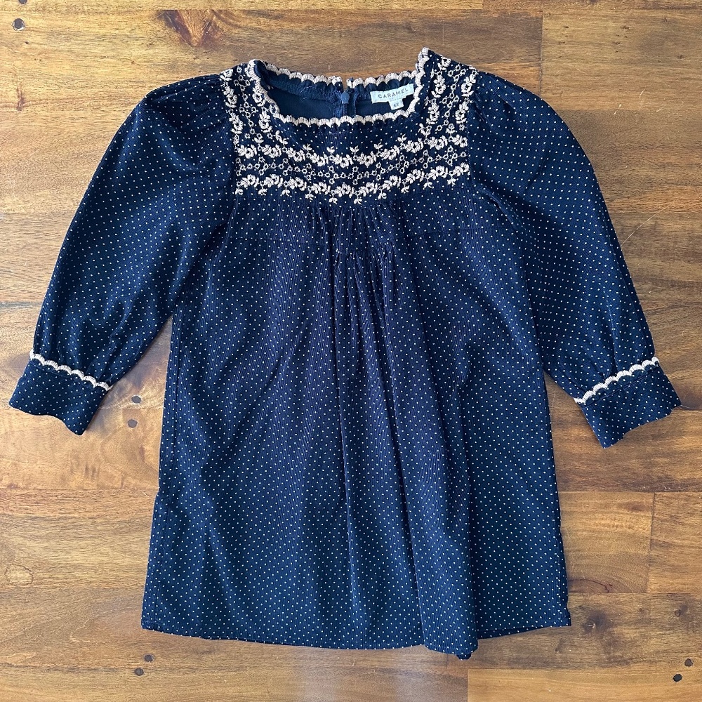 Caramel London Robina Polka-Dot Corduroy Dress